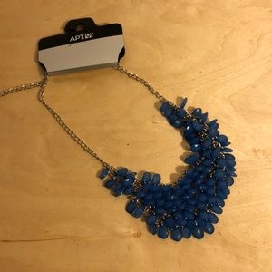 Blue and silver statement necklace